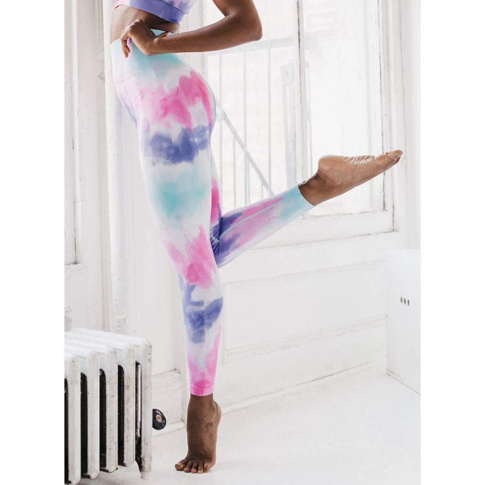 MAXXIM Women's Tie Dye High Rise Seamless Leggings Large New With Tags